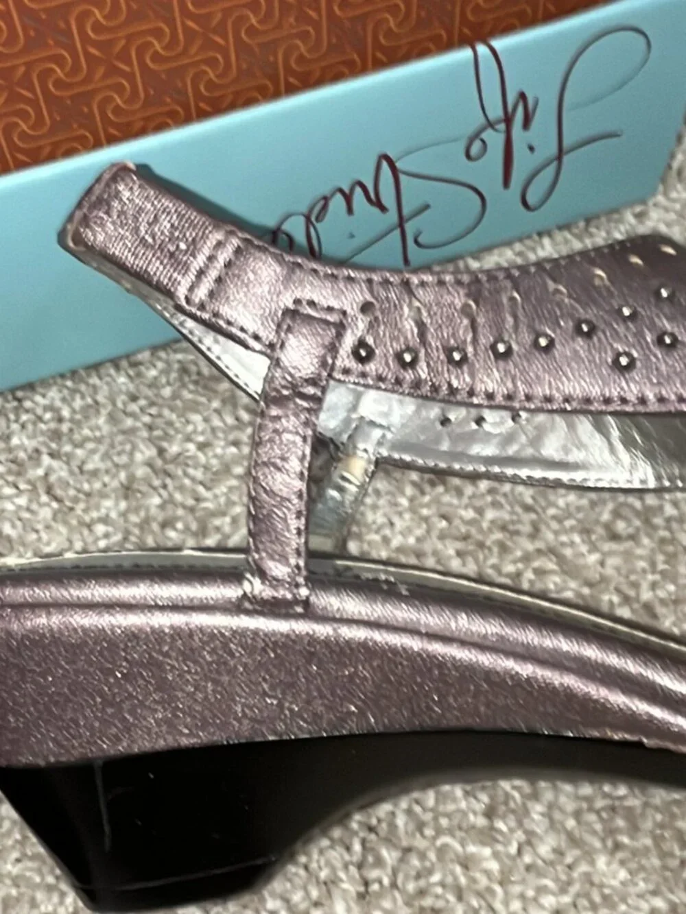 Life Stride Soft System Pewter Metallic Gladiator Slingback Sandals Sz 6 NWT